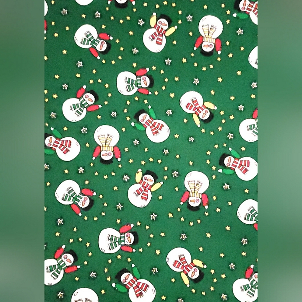 Trena's Little Bit Of Christmas Snowman Fabric Approx 97" x 44", New